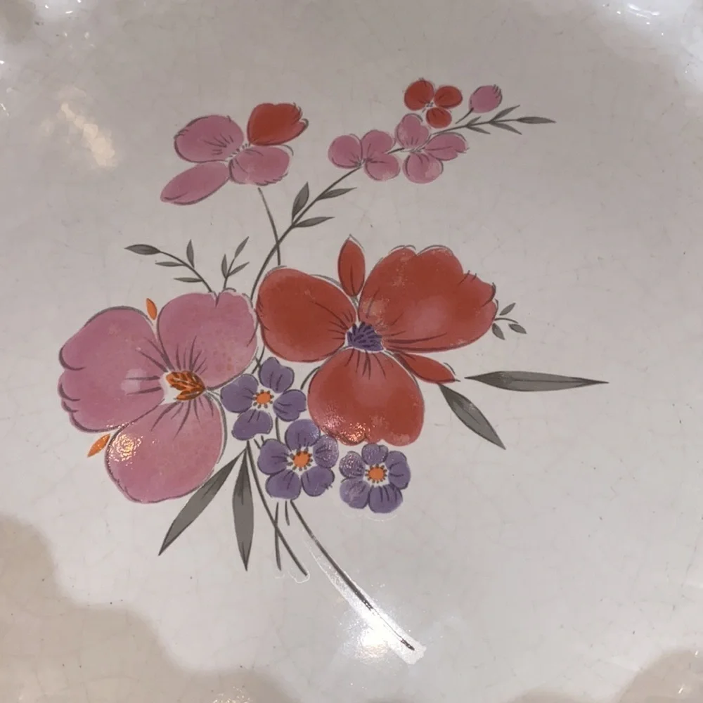 Vintage Galleria Collection Stoneware Quiche Plate 10” NEW Floral design